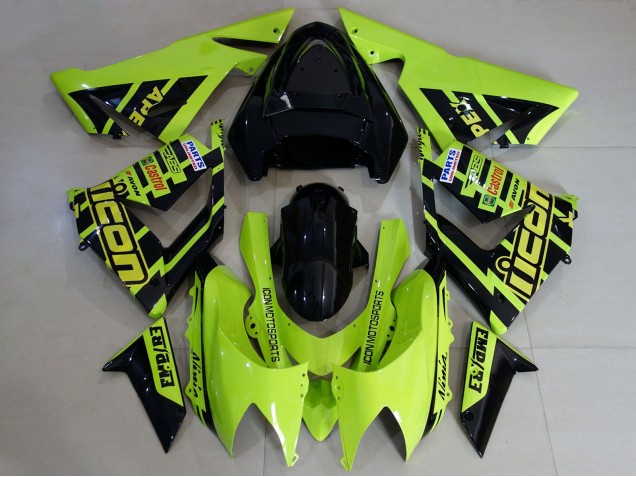 Erschwingliche Kawasaki ZX10R Motorrad Verkleidung 2004-2005 - Massgeschneidert Hohe Sichtbarkeit Gelb