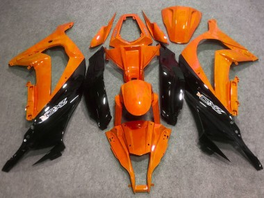 Erschwingliche Kawasaki ZX10R Motorrad Verkleidung 2016-2020 - Orange Glanzendes Schwarz
