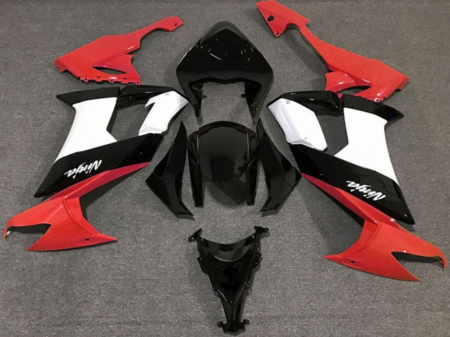 Erschwingliche Kawasaki ZX10R Motorrad Verkleidung 2008-2010 - Glanzendes Rot Schwarz und Weiss