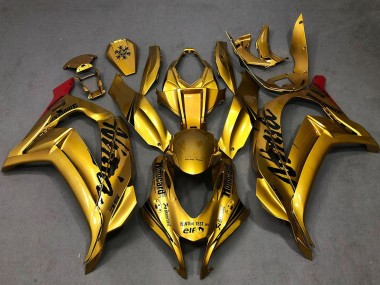 Erschwingliche Kawasaki ZX10R Motorrad Verkleidung 2016-2020 - Gold Schwarz Rot