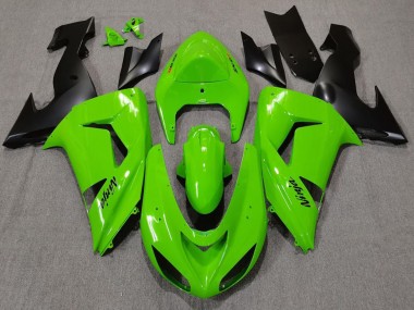 Erschwingliche Kawasaki ZX10R Motorrad Verkleidung 2006-2007 - Grun Matt Schwarz