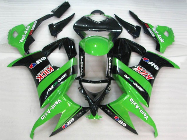 Erschwingliche Kawasaki ZX10R Motorrad Verkleidung 2008-2010 - Grun Schwarz Rot Kick Elf Vent-Axia