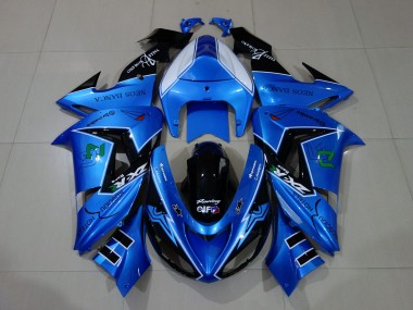 Erschwingliche Kawasaki ZX10R Motorrad Verkleidung 2006-2007 - Flussiges Blau Glanzendes Schwarz