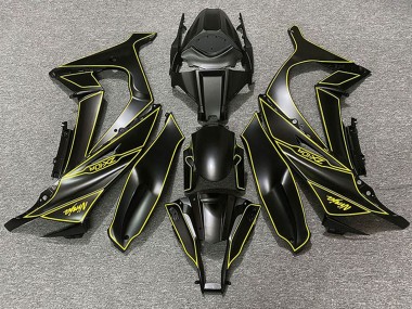Erschwingliche Kawasaki ZX10R Motorrad Verkleidung 2011-2015 - Matt Schwarz Gelb Linie
