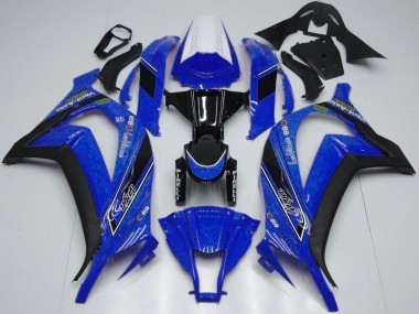 Erschwingliche Kawasaki ZX10R Motorrad Verkleidung 2011-2015 - Weiss Blau Glanzendes Schwarz OEM Stil
