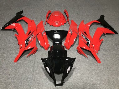 Erschwingliche Kawasaki ZX10R Motorrad Verkleidung 2011-2015 - Rot Glanzendes Schwarz