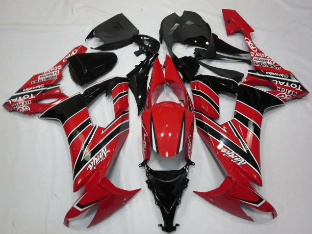 Erschwingliche Kawasaki ZX10R Motorrad Verkleidung 2008-2010 - Rot Schwarz