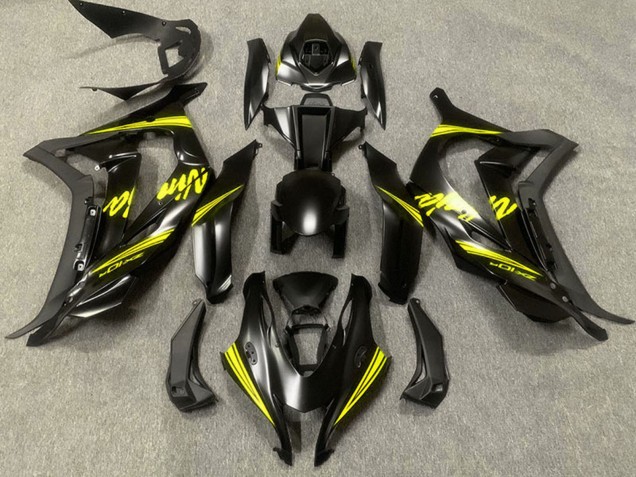 Erschwingliche Kawasaki ZX10R Motorrad Verkleidung 2016-2020 - Matt Schwarz Gelb Ninja