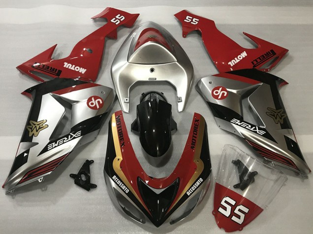 Erschwingliche Kawasaki ZX10R Motorrad Verkleidung 2006-2007 - Rot Silber Gold Schwarz