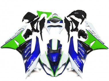 Erschwingliche Kawasaki ZX6R Motorrad Verkleidung 2009-2012 - Weiss Grun Blau Schwarz