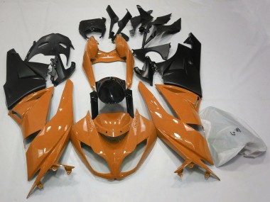 Erschwingliche Kawasaki ZX6R Motorrad Verkleidung 2009-2012 - Orange Glanzendes Schwarz Matt Schwarz