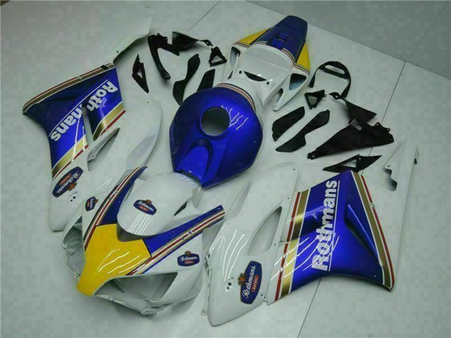 Erschwingliche Honda CBR1000RR Motorrad Verkleidung 2004-2005 - Weiss Blau Gelb Rothmans