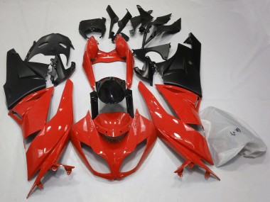 Erschwingliche Kawasaki ZX6R Motorrad Verkleidung 2009-2012 - Rot Glanzendes Schwarz Matt Schwarz