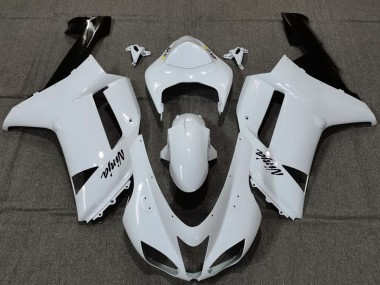 Erschwingliche Kawasaki ZX6R Motorrad Verkleidung 2007-2008 - Schlichtes Weiss Gloss