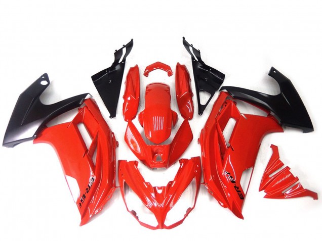 Erschwingliche Kawasaki ER6F Motorrad Verkleidung 2012-2014 - Rot Glanzendes Schwarz