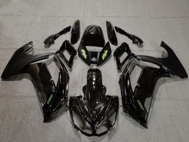 Erschwingliche Kawasaki Ninja 650R Motorrad Verkleidung 2009-2011 - Glanzendes Schwarz Grun