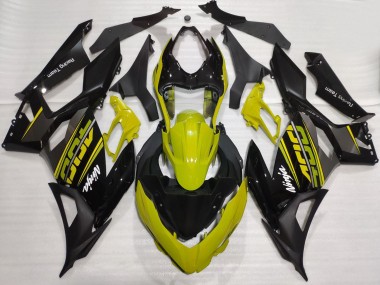 Erschwingliche Kawasaki Ninja 400 Motorrad Verkleidung 2018-2024 - Gelb Glanzendes Schwarz Matt Schwarz OEM Stil
