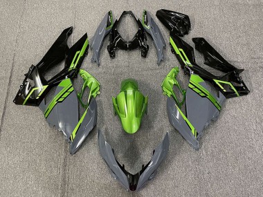 Erschwingliche Kawasaki Ninja 400 Motorrad Verkleidung 2018-2024 - Grun Nardo Grau Glanzendes Schwarz