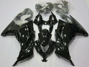 Erschwingliche Kawasaki Ninja 300 Motorrad Verkleidung 2013-2024 - Glanzendes Schwarz