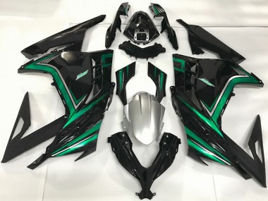 Erschwingliche Kawasaki Ninja 300 Motorrad Verkleidung 2013-2024 - Glanzendes Schwarz Emerald Grun