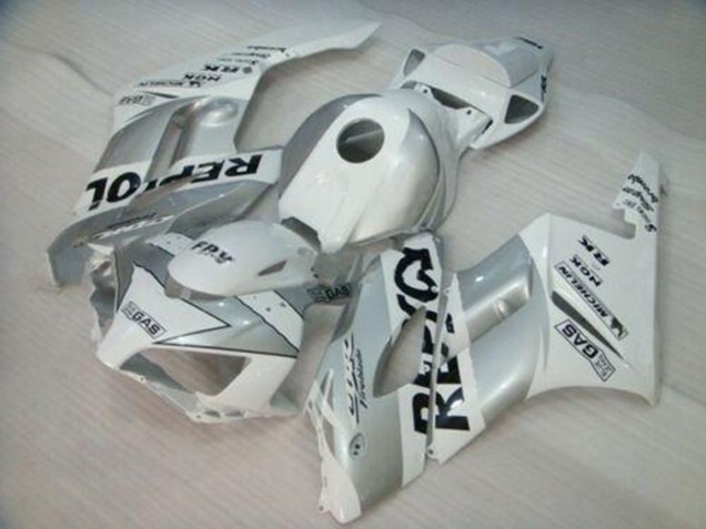 Erschwingliche Honda CBR1000RR Motorrad Verkleidung 2004-2005 - Weiss Silber Schwarz Repsol