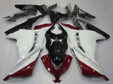 Erschwingliche Kawasaki Ninja 300 Motorrad Verkleidung 2013-2024 - Weiss Kastanienbraun Rot Schwarz
