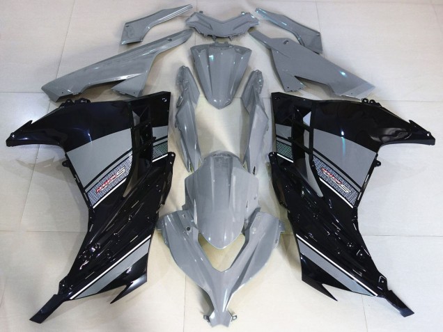 Erschwingliche Kawasaki Ninja 300 Motorrad Verkleidung 2013-2024 - Nardo Grau Schwarz