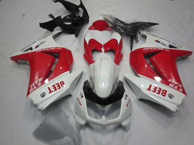 Erschwingliche Kawasaki Ninja 250 Motorrad Verkleidung 2008-2012 - Weiss Rot Beet