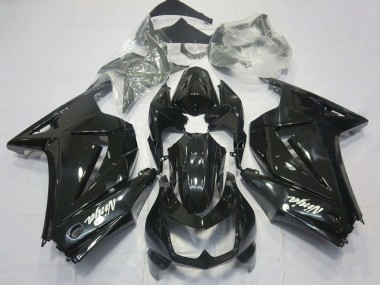 Erschwingliche Kawasaki Ninja 250 Motorrad Verkleidung 2008-2012 - Glanzendes Schwarz Weiss Ninja