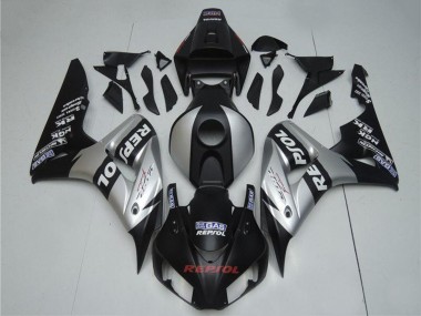 Erschwingliche Honda CBR1000RR Motorrad Verkleidung 2004-2005 - Silber Glanzendes Schwarz Repsol