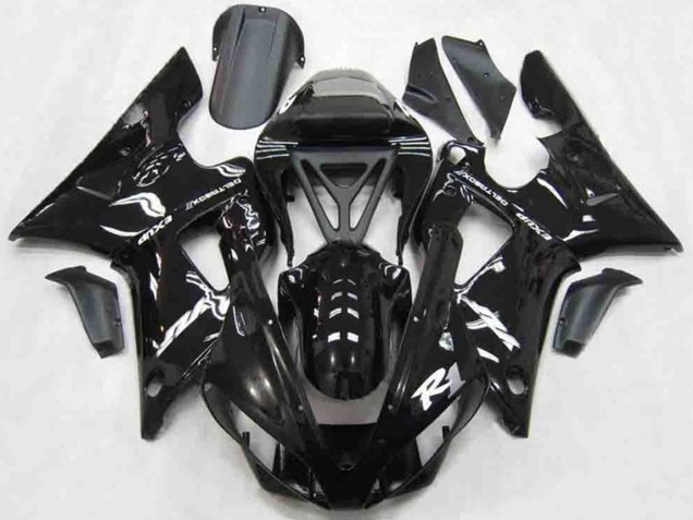 Erschwingliche Yamaha R1 Motorrad Verkleidung 2000-2001 - Glanzendes Schwarz Weiss