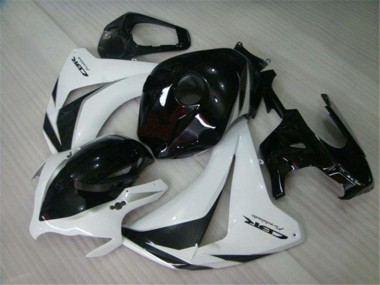 Erschwingliche Honda CBR1000RR Motorrad Verkleidungen Kit 2008-2011 - Weiss Glanzendes Schwarz