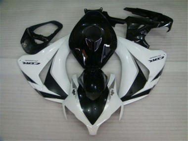 Erschwingliche Honda CBR1000RR Motorrad Verkleidungen Kit 2008-2011 - Weiss Glanzendes Schwarz