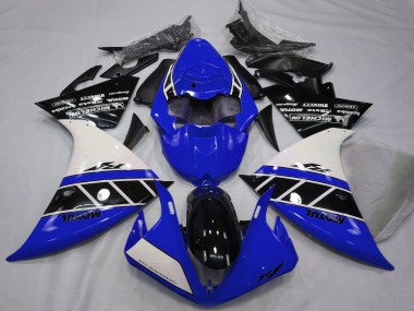 Erschwingliche Yamaha R1 Motorrad Verkleidung 2012-2014 - Weiss Blau Glanzendes Schwarz