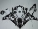 Erschwingliche Honda CBR1000RR Abs Verkleidungen 2008-2011 - Weiss Glanzendes Schwarz