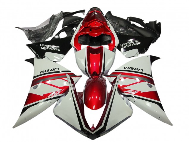 Erschwingliche Yamaha R1 Motorrad Verkleidung 2012-2014 - Weiss Rot Schwarz Layerd Semakin Didepan