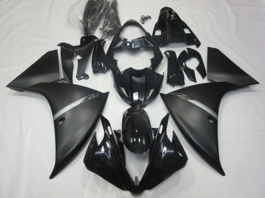 Erschwingliche Yamaha R1 Motorrad Verkleidung 2012-2014 - Glanzendes Schwarz Matt Schwarz Silber