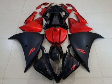 Erschwingliche Yamaha R1 Motorrad Verkleidung 2012-2014 - Glanzendes Schwarz Matt Schwarz Rot