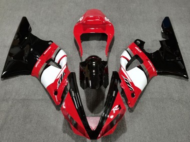 Erschwingliche Yamaha R1 Motorrad Verkleidung 2000-2001 - Rot Weiss Glanzendes Schwarz