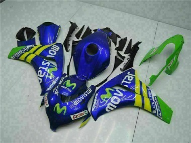 Erschwingliche Honda CBR1000RR Motorrad Verkleidung 2008-2011 - Blau Gelb Grun MoviStar Castrol