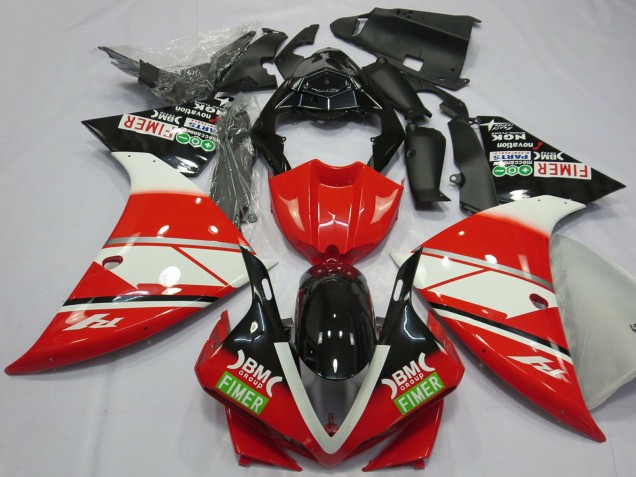 Erschwingliche Yamaha R1 Motorrad Verkleidung 2012-2014 - Rot Weiss Schwarz Fimer