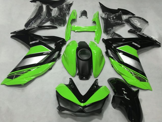 Erschwingliche Yamaha R3 Motorrad Verkleidung 2015-2018 - Grun Silber Glanzendes Schwarz