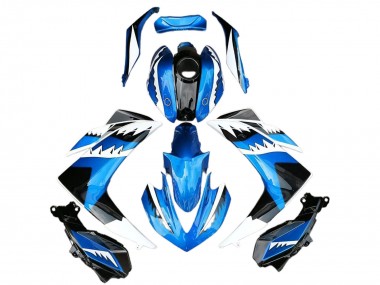 Erschwingliche Yamaha R3 Motorrad Verkleidung 2015-2018 - Blau Weiss Schwarz Hai