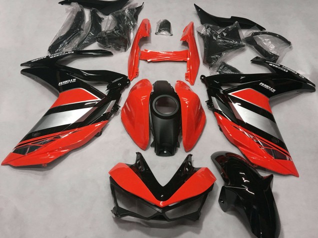 Erschwingliche Yamaha R3 Motorrad Verkleidung 2015-2018 - Rot Silber Glanzendes Schwarz