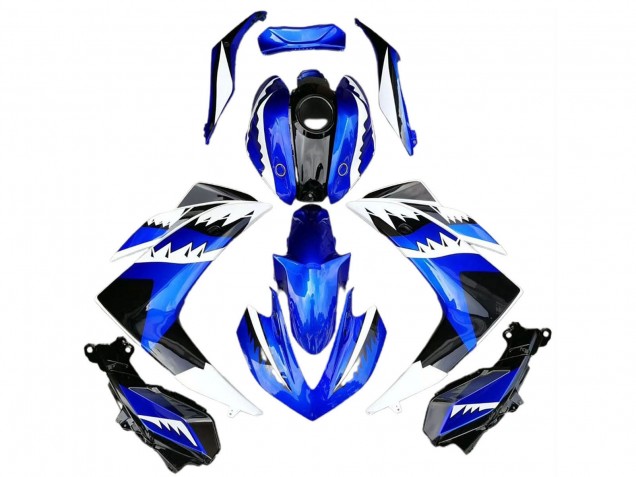 Erschwingliche Yamaha R3 Motorrad Verkleidung 2015-2018 - Blau Weiss Schwarz Hai