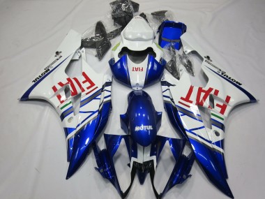Erschwingliche Yamaha R6 Motorrad Verkleidung 2006-2007 - Weiss Blau Rot Fiat Motul Michelin