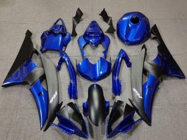 Erschwingliche Yamaha R6 Motorrad Verkleidung 2008-2016 - Blau Matt Schwarz Weiss Aufkleber