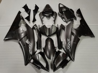 Erschwingliche Yamaha R6 Motorrad Verkleidung 2008-2016 - Glanzendes Schwarz Weiss Aufkleber