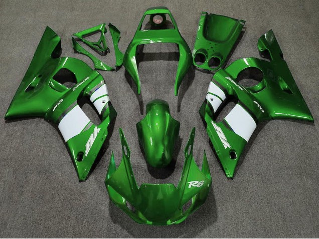 Erschwingliche Yamaha R6 Motorrad Verkleidung 1998-2002 - Grun Weiss