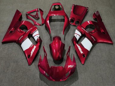 Erschwingliche Yamaha R6 Motorrad Verkleidung 1998-2002 - Rot Weiss